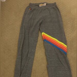 M Grey Neon Striped aviator nation sweatpants! Great condition rarely worn!